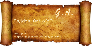 Gajdos Anikó névjegykártya